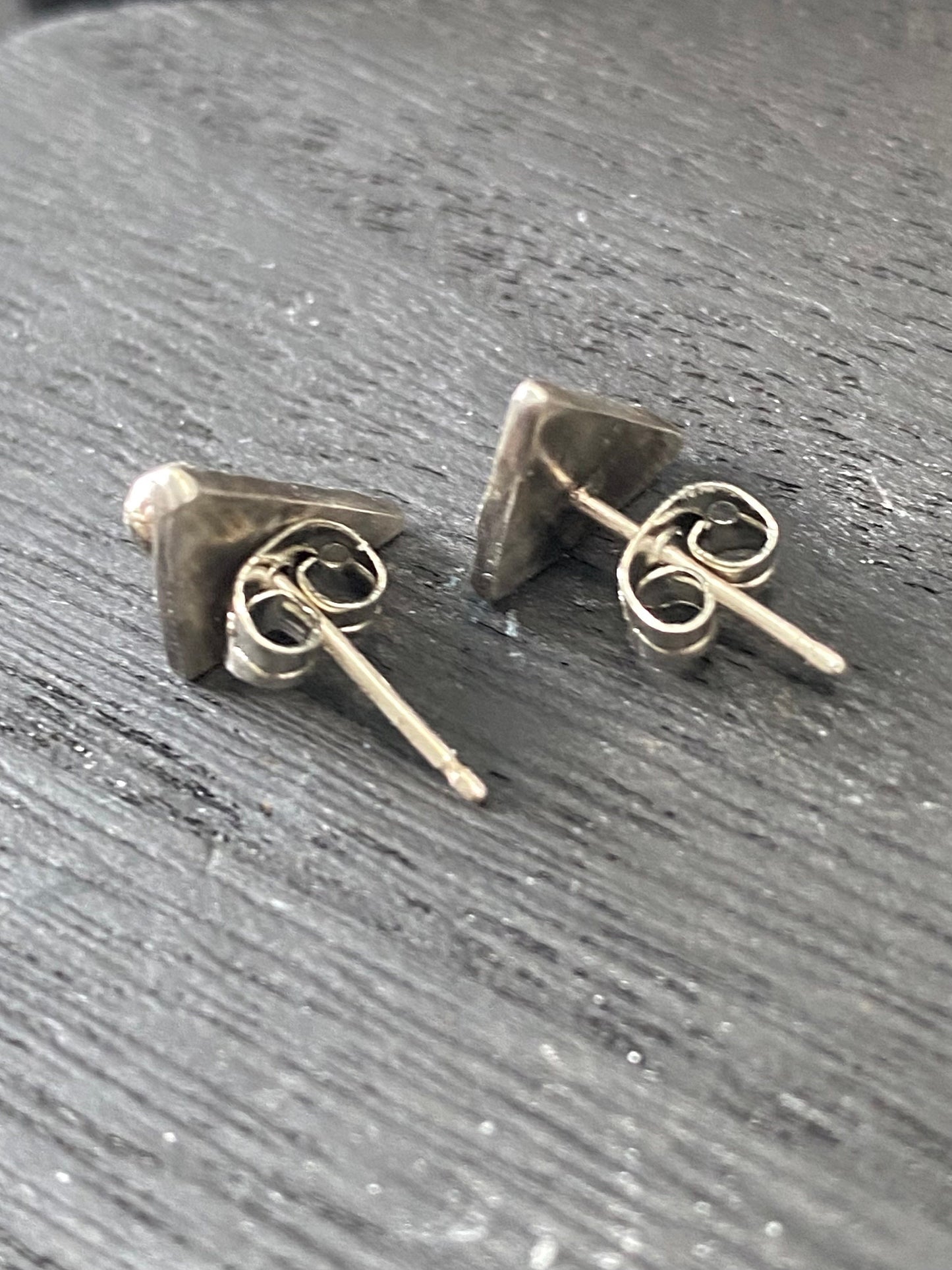 handmade 925 sterling silver etched small post earrings