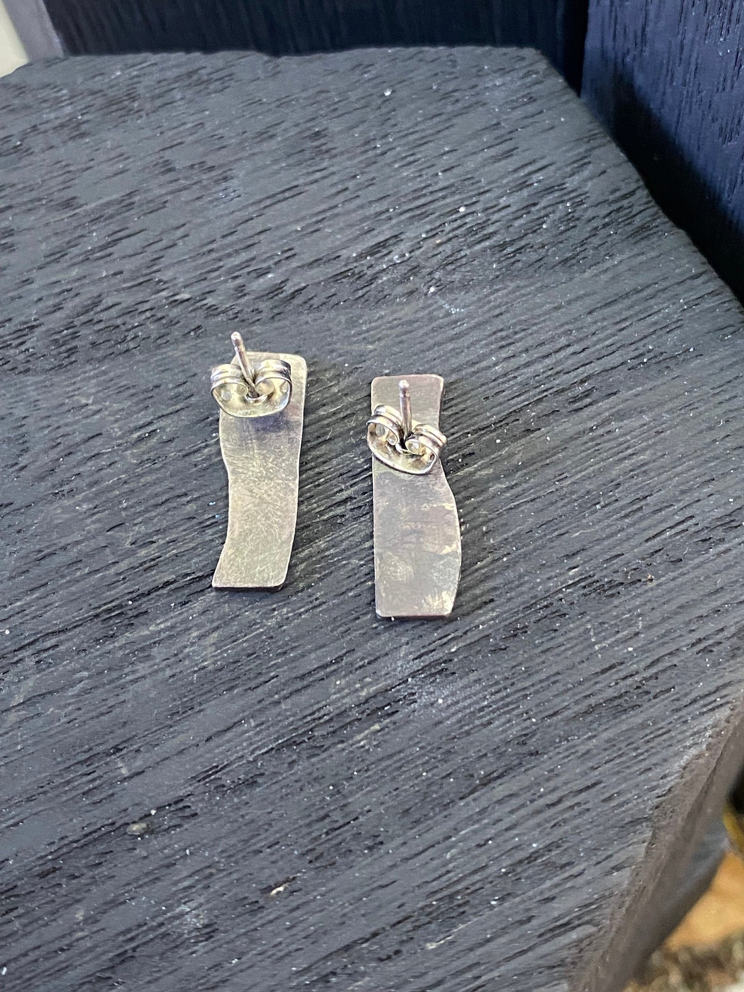 handmade 925 sterling silver etched earings